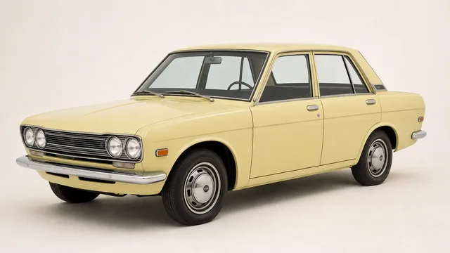 1968 Datsun 510 four-door sedan — front three-quarter view