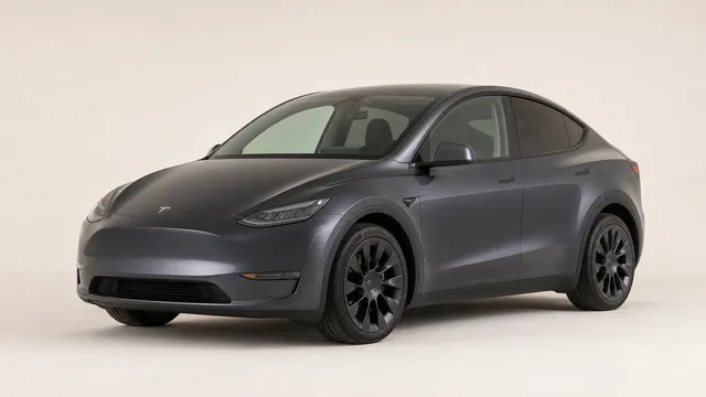 2022 Tesla Model Y Long Range AWD, 20-inch Induction wheels — front three-quarter view